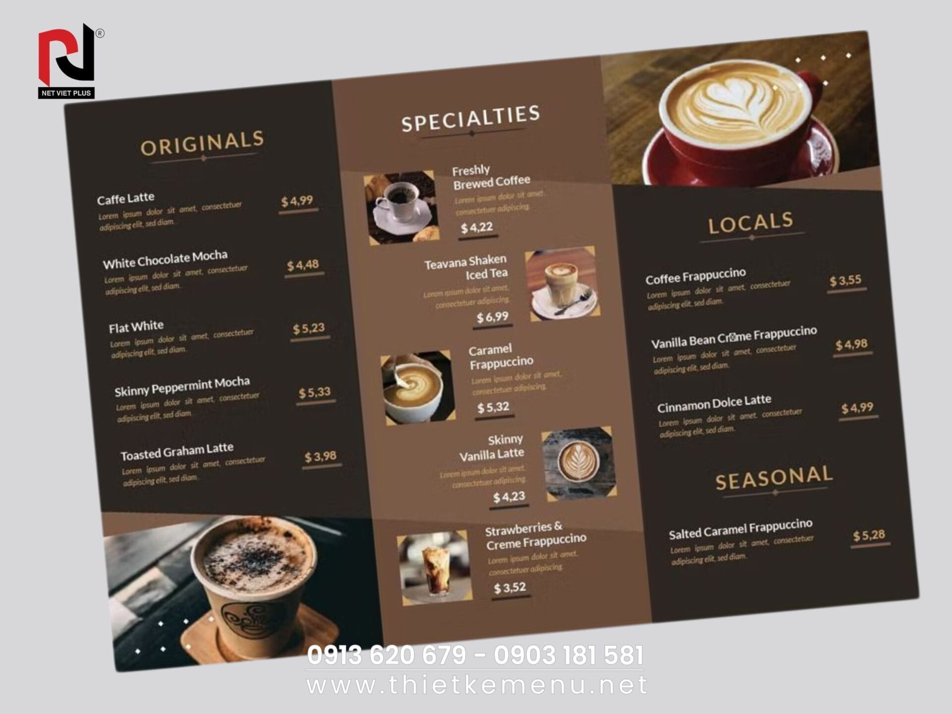 Thiết kế menu cafe mang đậm phong cách riêng