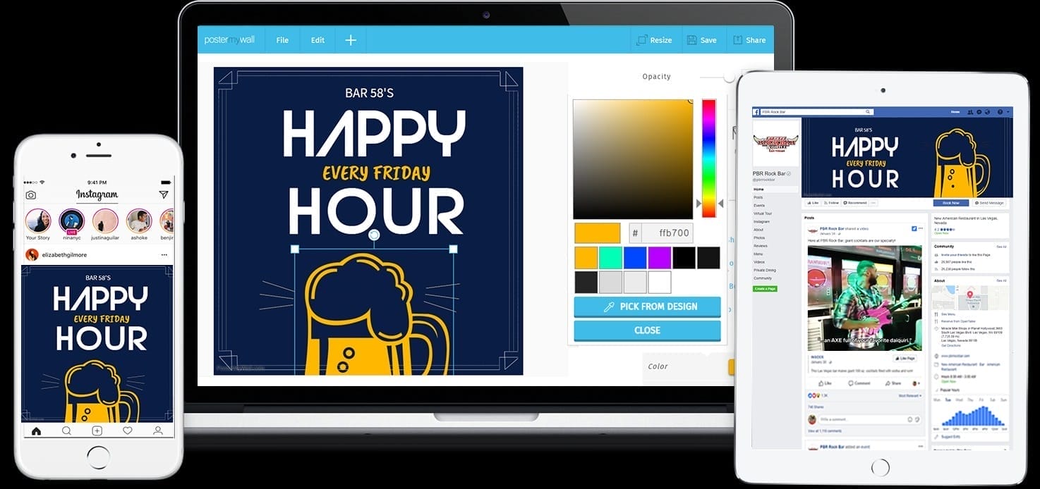 Phần mềm thiết kế menu đồ ăn Poster My Wall