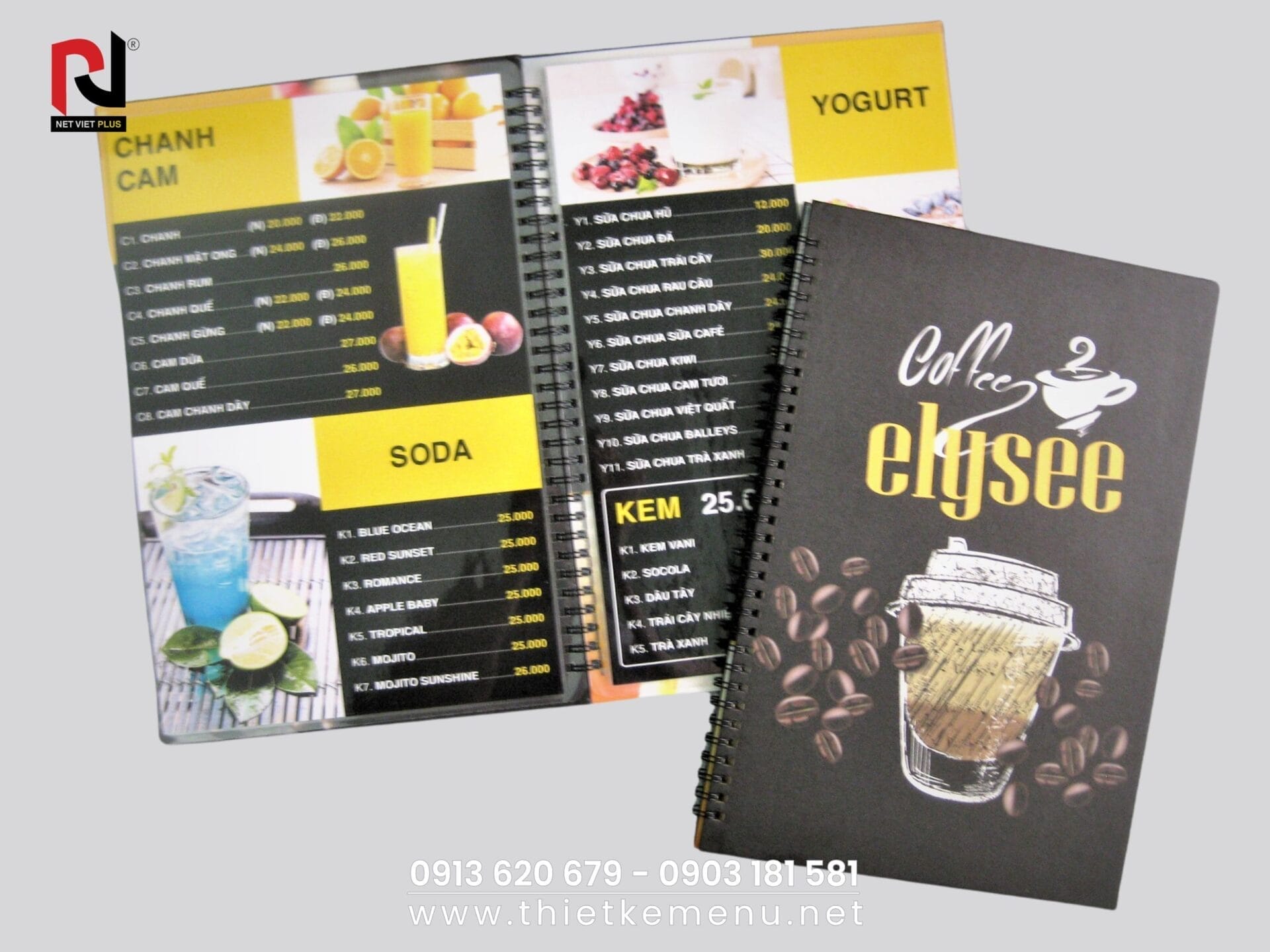 Mẫu menu đồ uống quán cafe với bố cục khoa học và dễ đọc