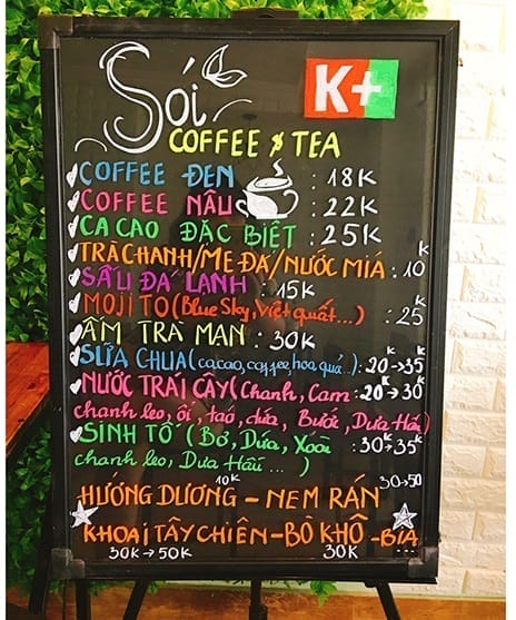 Thiết kế menu chữ viết tay cũng là cách gây ấn tượng với khách hàng