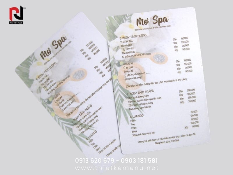 In menu nhựa đẹp