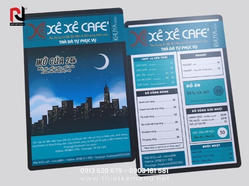 Menu nhựa – chống nước & dễ vệ sinh