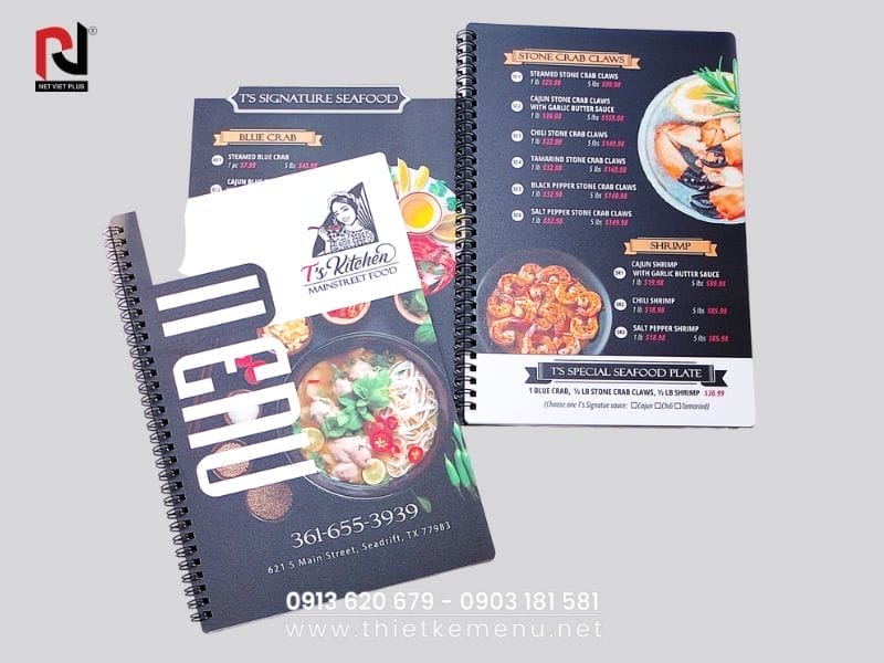 Mẫu thiết kế menu tại Nét Việt Plus